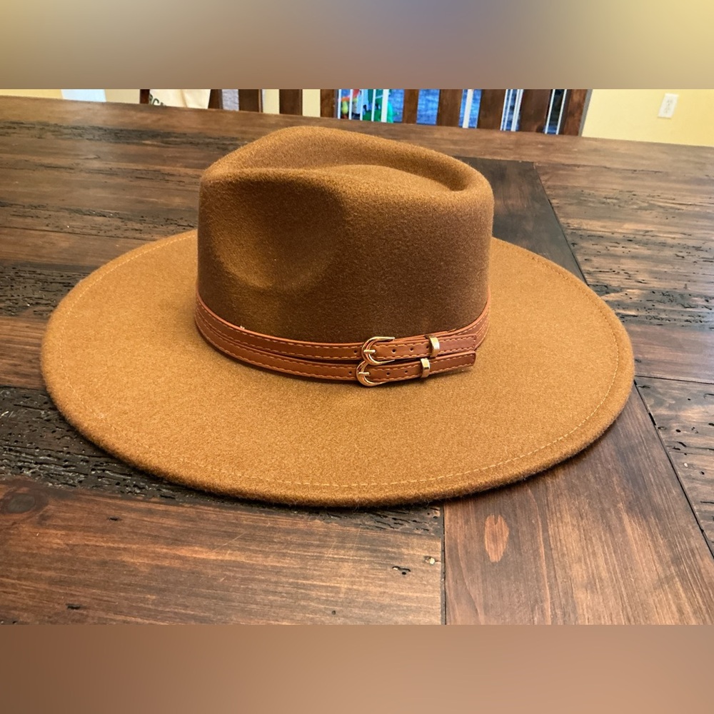 Altered State Brown Wide Brim Fedora Hat - Picture 2 of 4